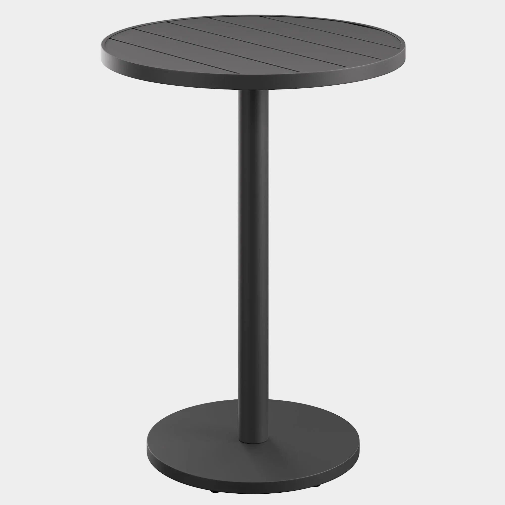 Tahoe 31 Inch Round Outdoor Aluminum Bar Table in Gray