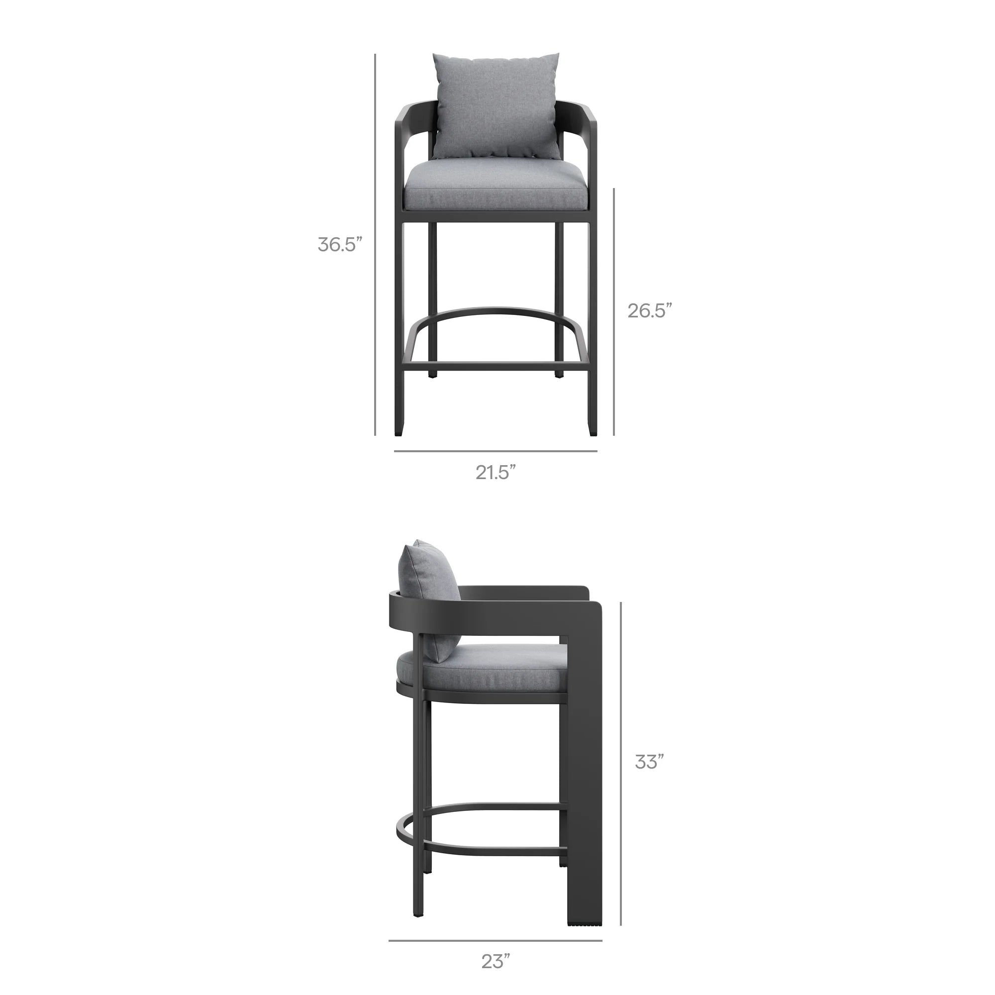 Tahoe Outdoor Patio Aluminum Counter Stool