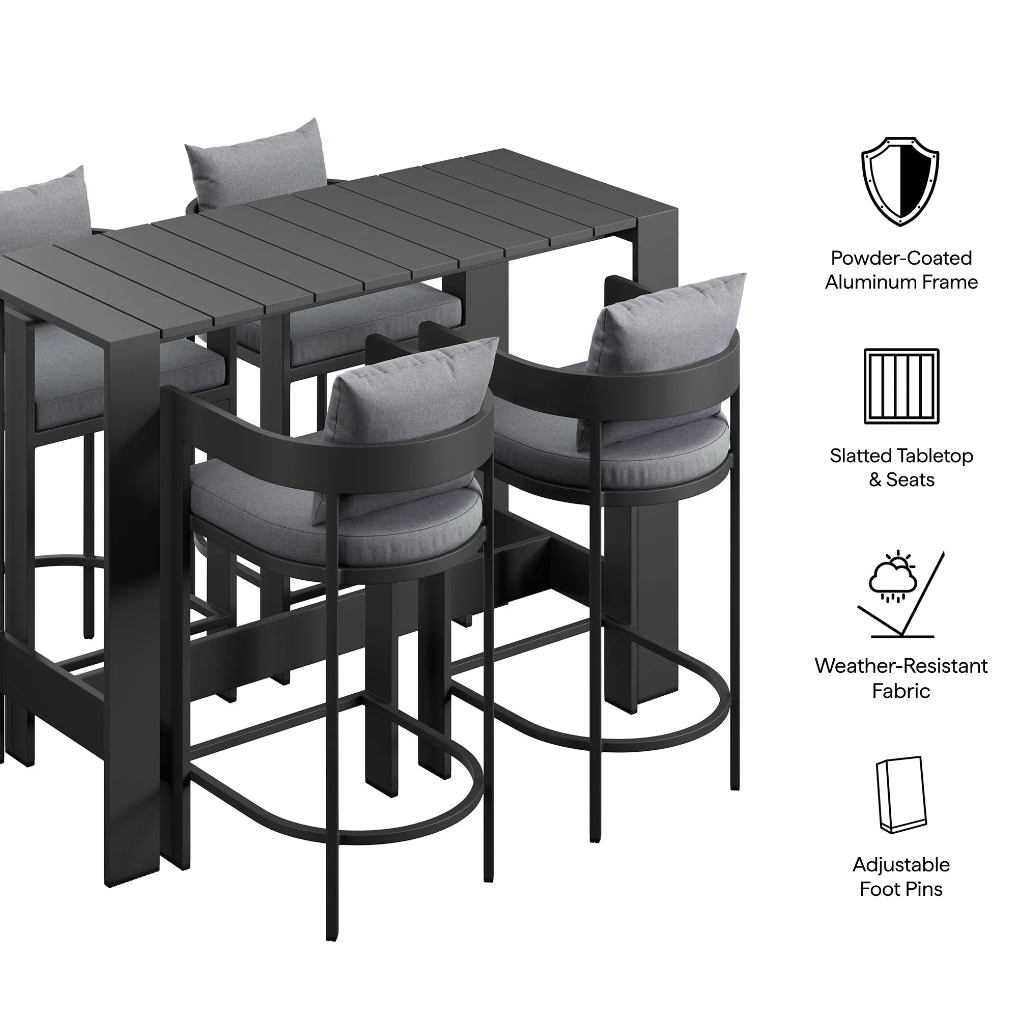 Tahoe 5-Piece Outdoor Bar Table Set