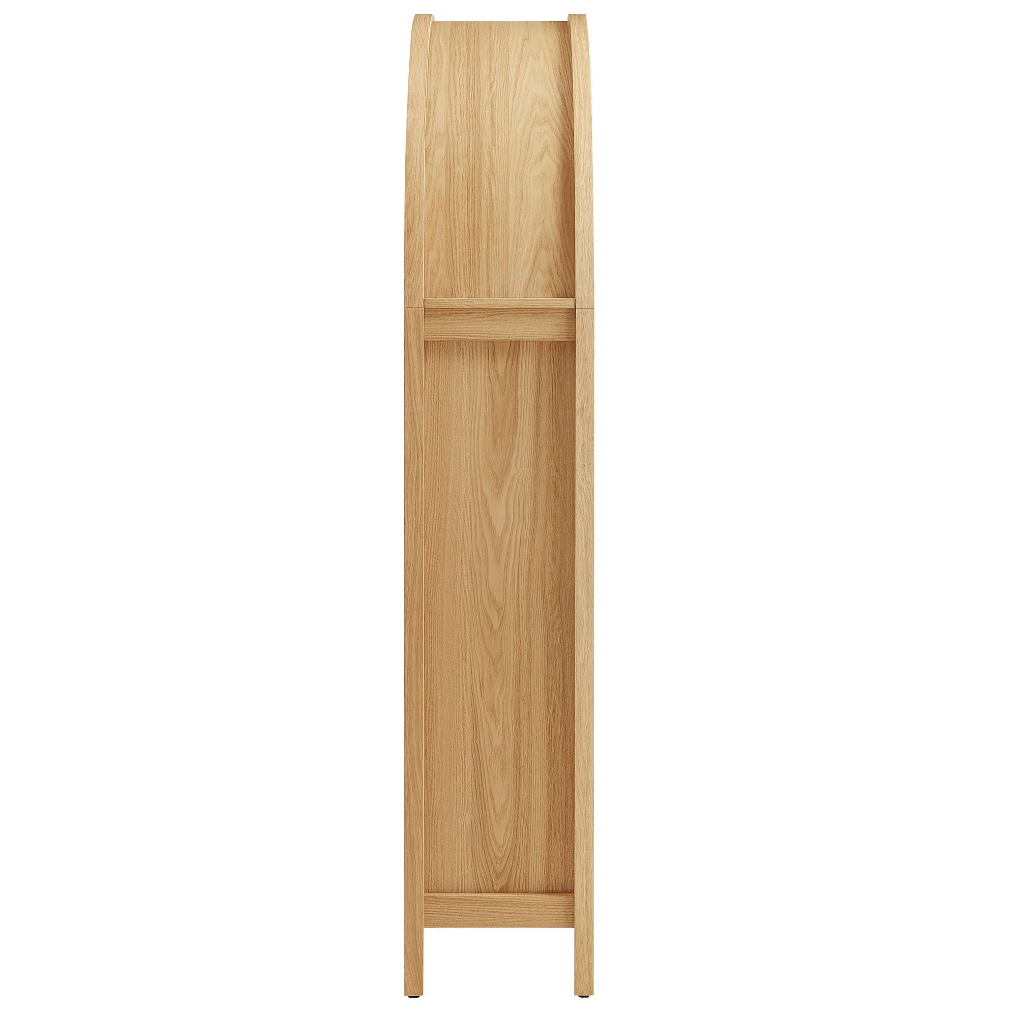 Calista 63 Inch Arched Storage Cabinet With Folding Desk