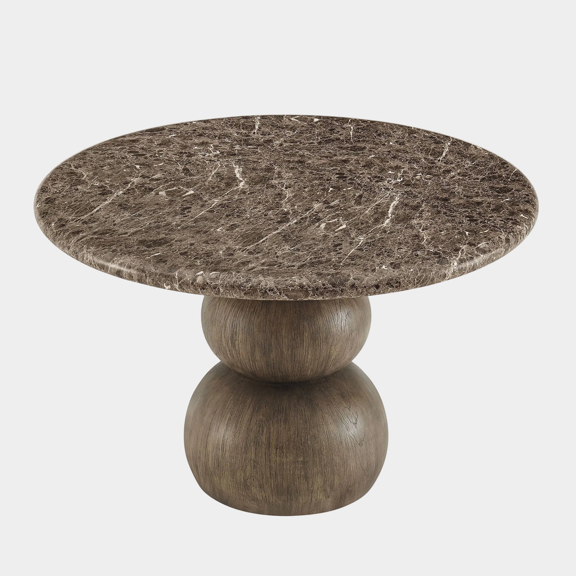 Pietra Indoor Outdoor Round Dining Table in Dark Emperador Marble