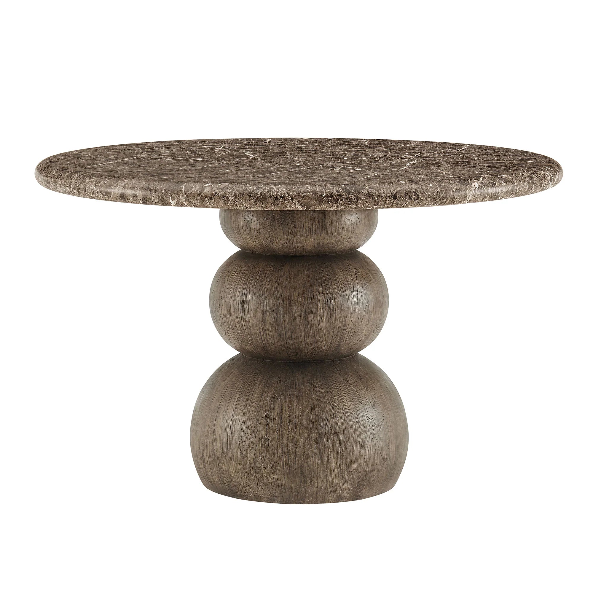 Pietra Indoor Outdoor Round Dining Table in Dark Emperador Marble