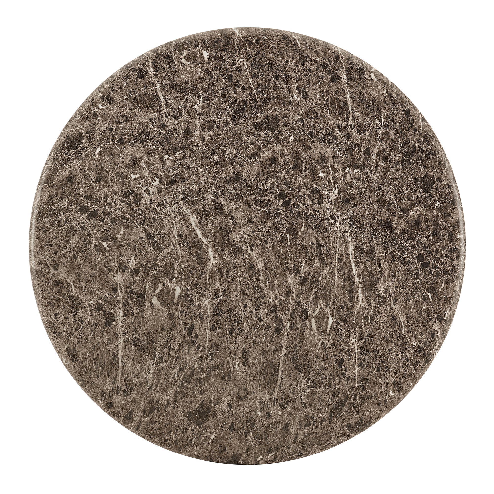 Pietra Indoor Outdoor Round Dining Table in Dark Emperador Marble