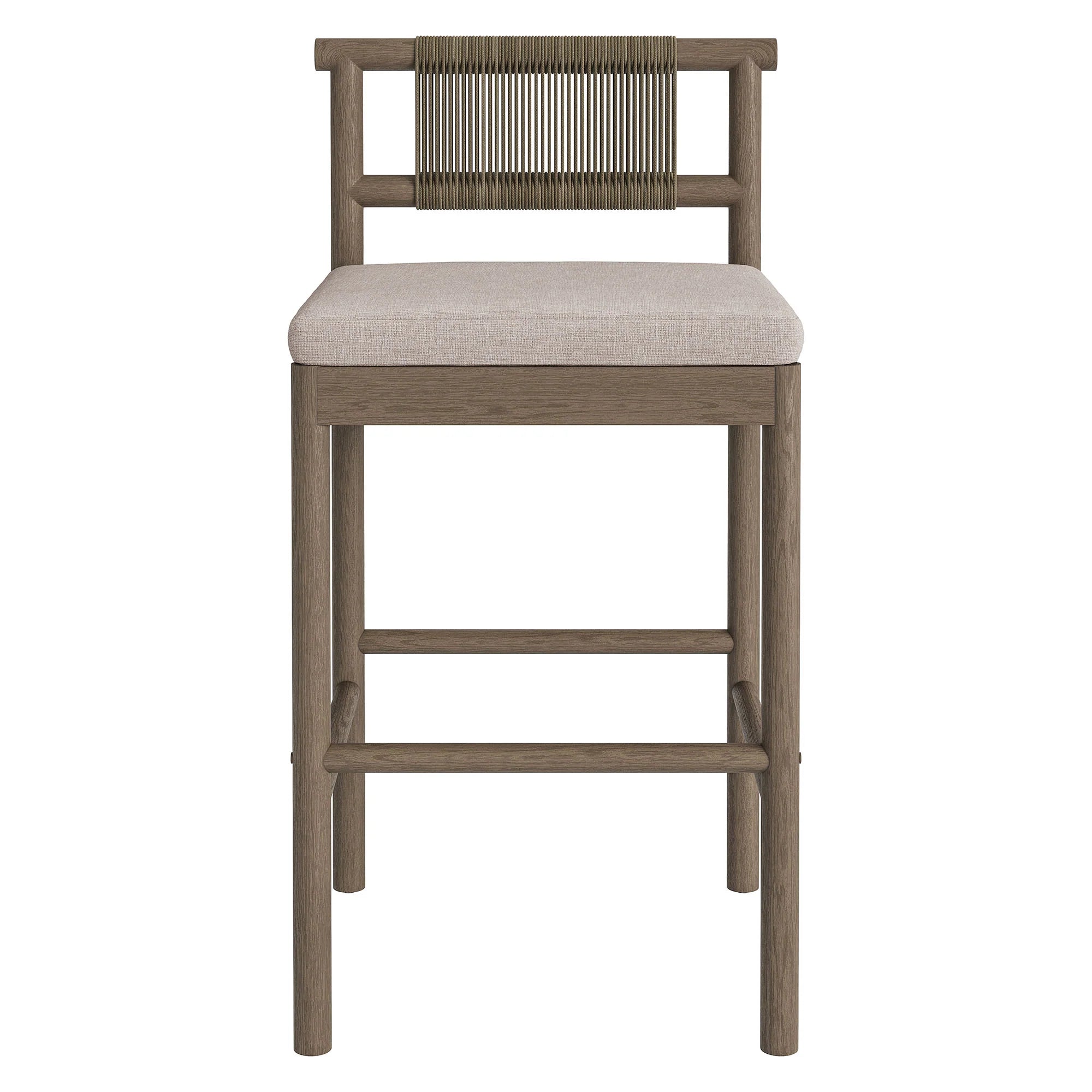 Eleni Outdoor Teak Wood Bar Stools Set of 2