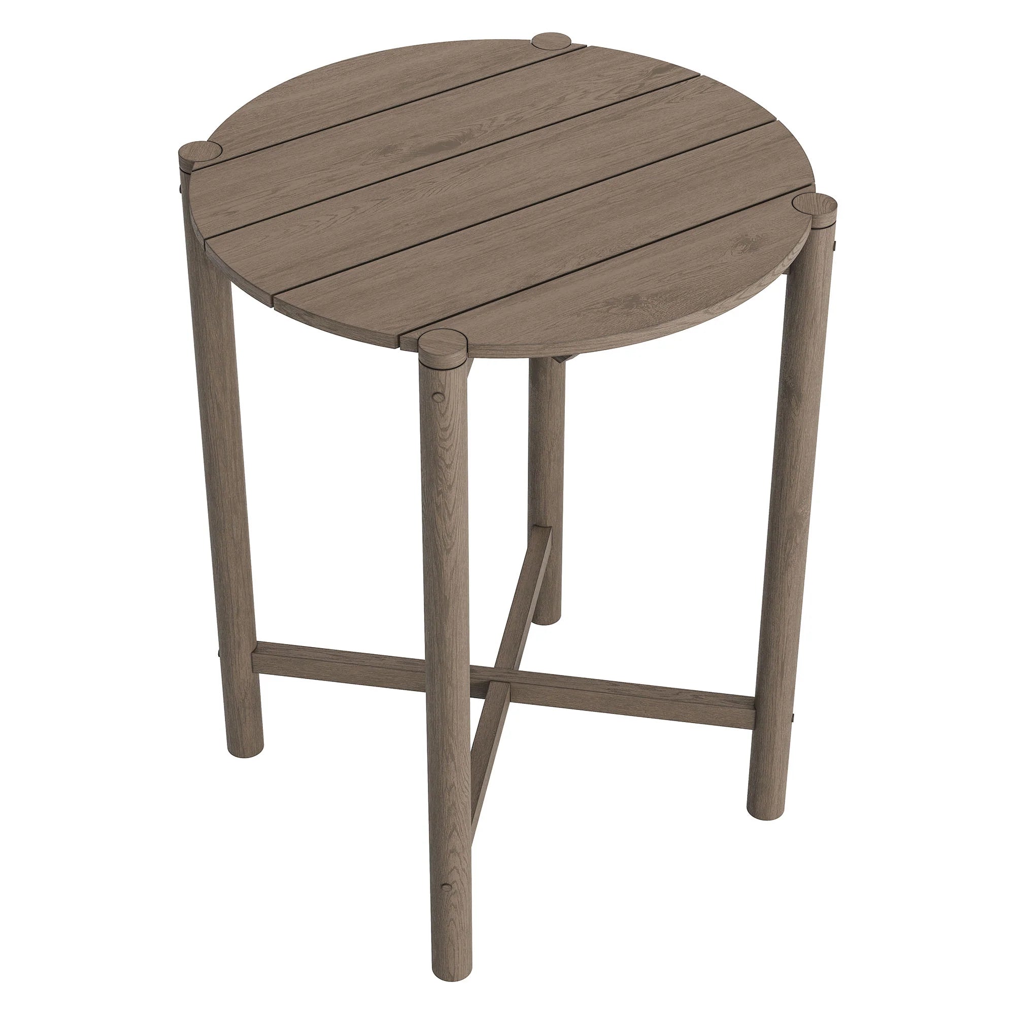 Eleni Round 35 Inch Outdoor Teak Wood Round Bar Table