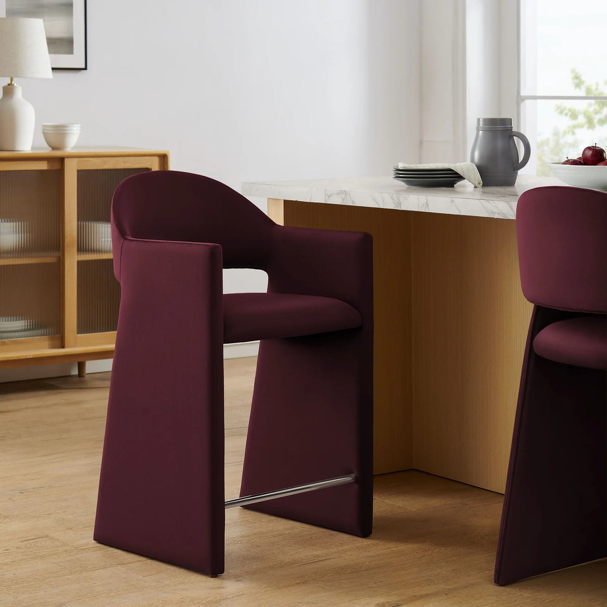Talia 37 Inch Performance Velvet Counter Stool