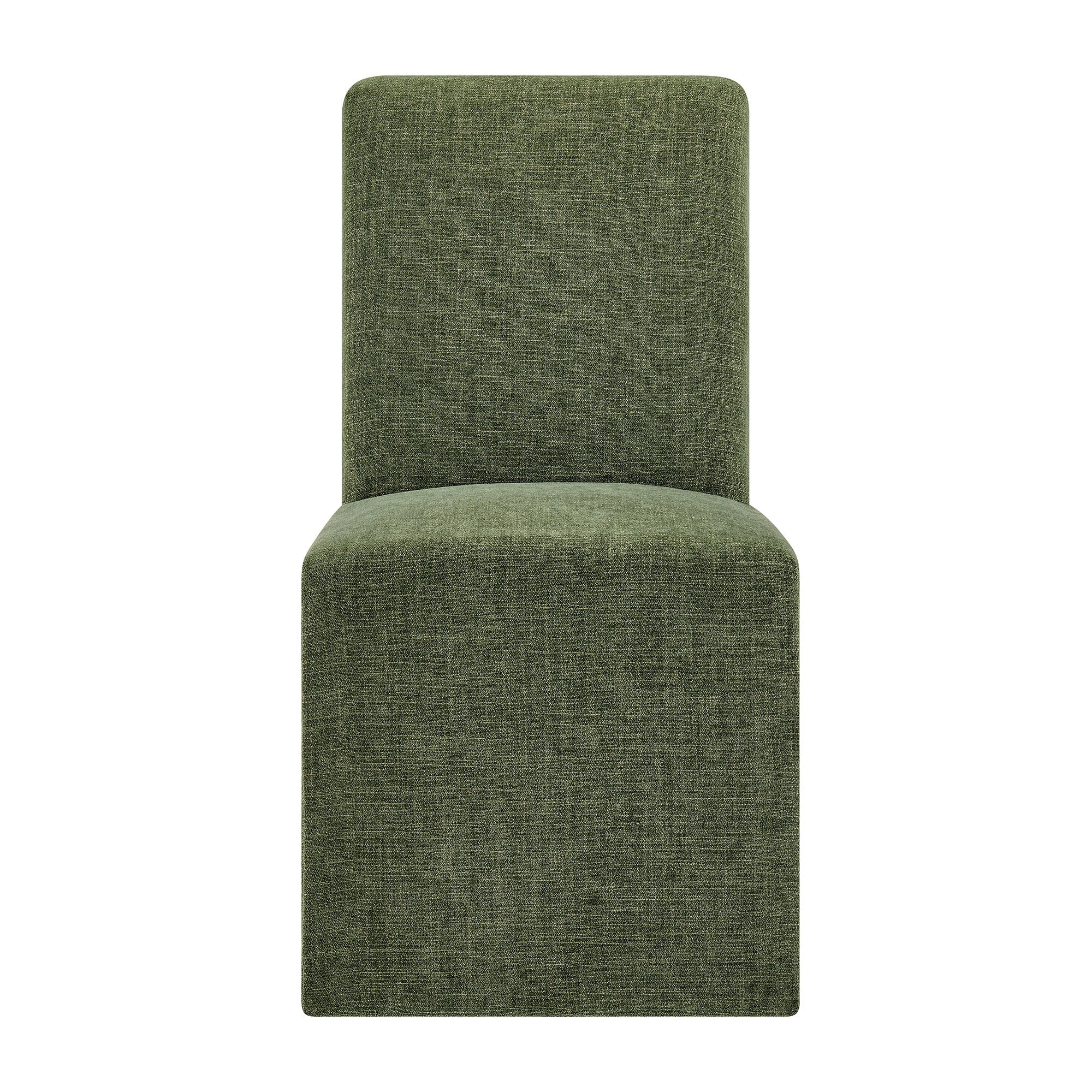 Aster Slub Weave Fabric Slipcovered Dining Chairs Set of 2
