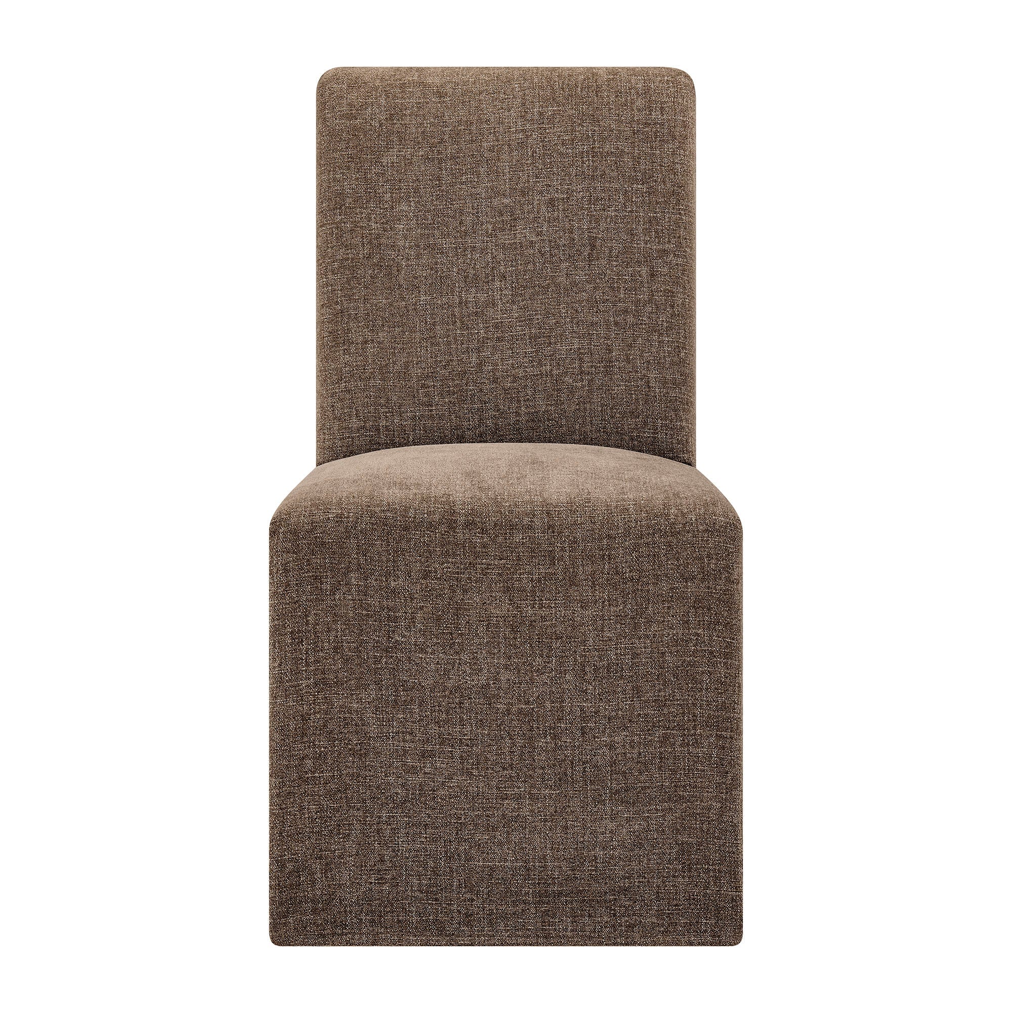 Aster Slub Weave Fabric Slipcovered Dining Chairs Set of 2
