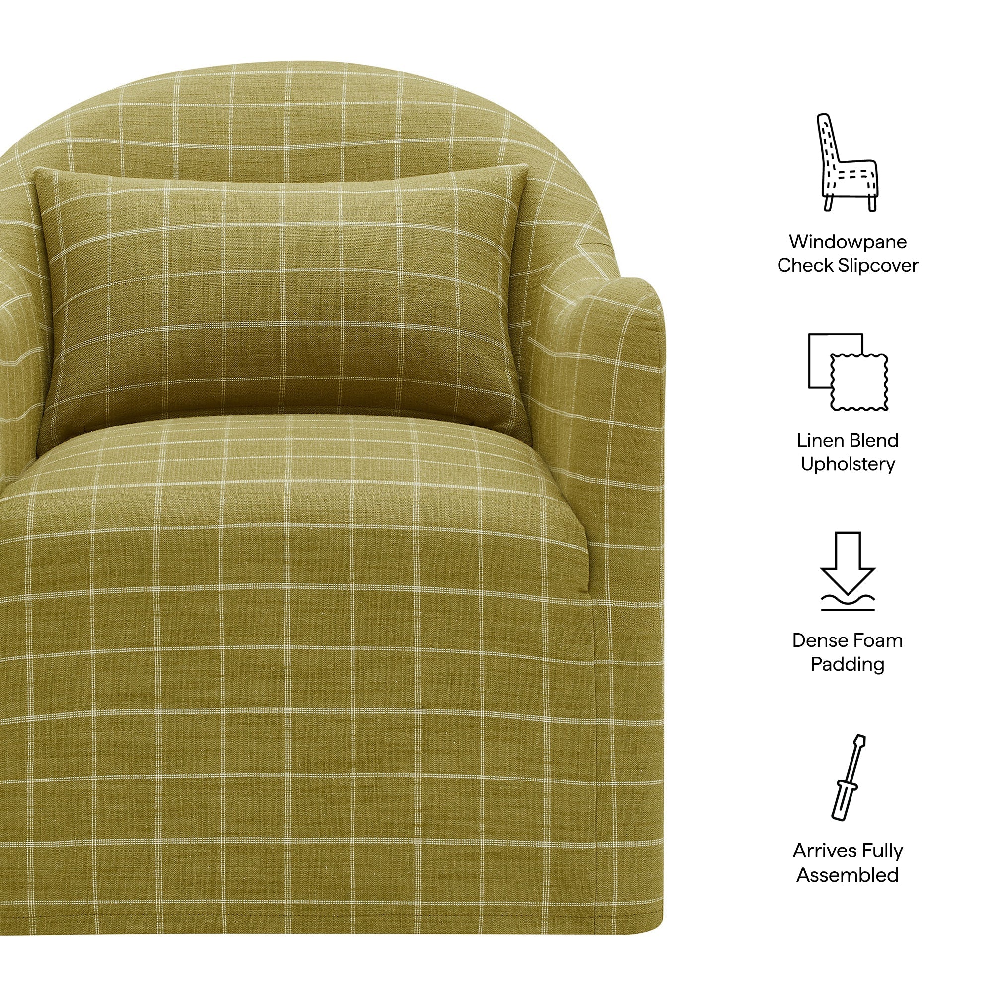Bardot Slipcovered Linen Blend Accent Chair