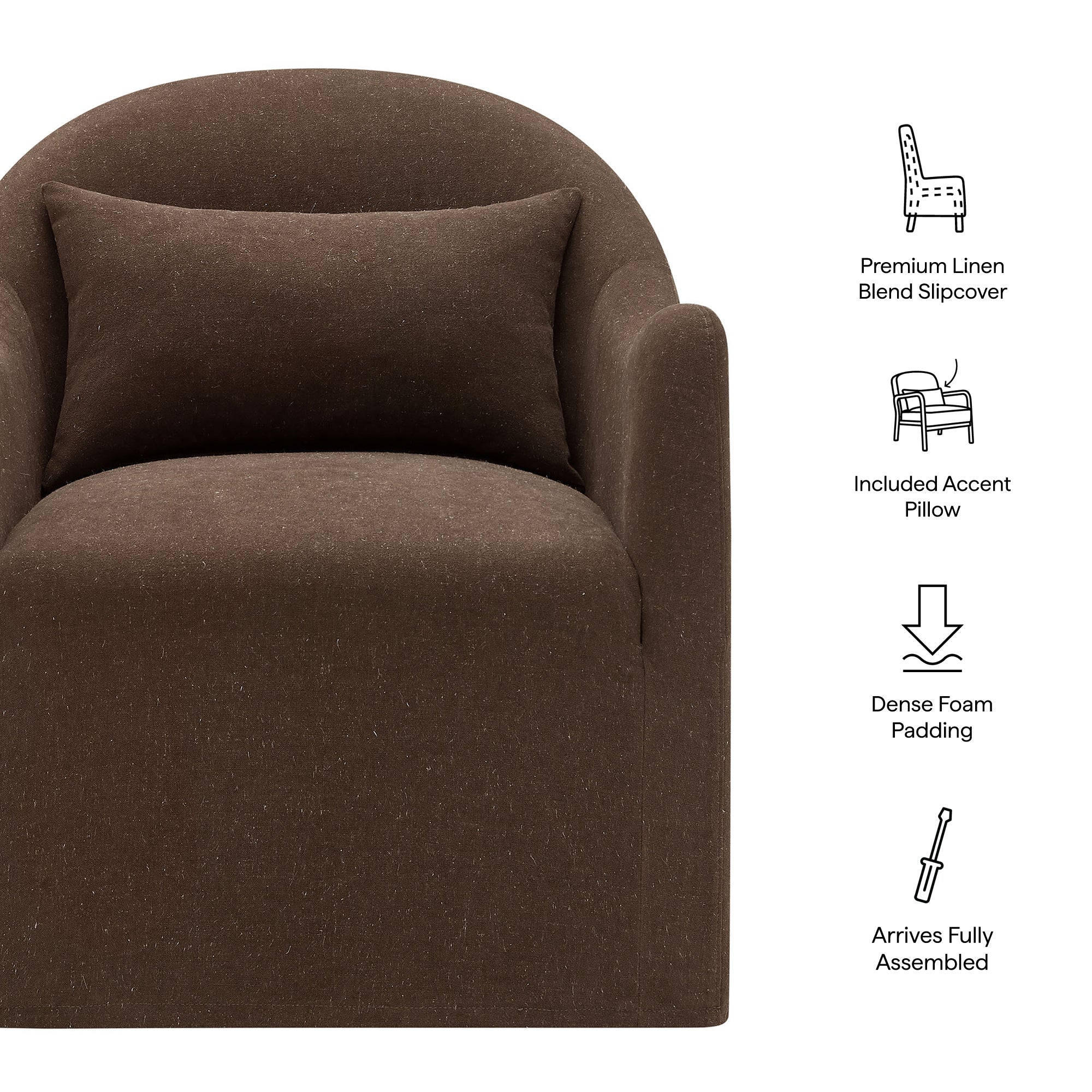 Bardot Slipcovered Linen Blend Accent Chair