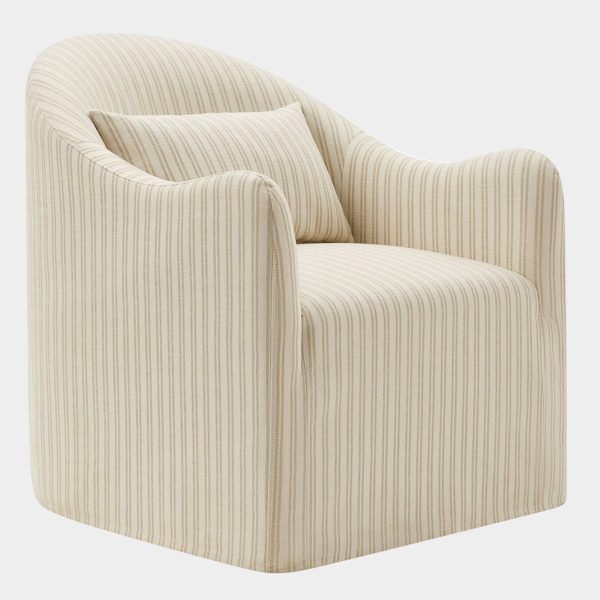 Bardot Slipcovered Striped Accent Chair