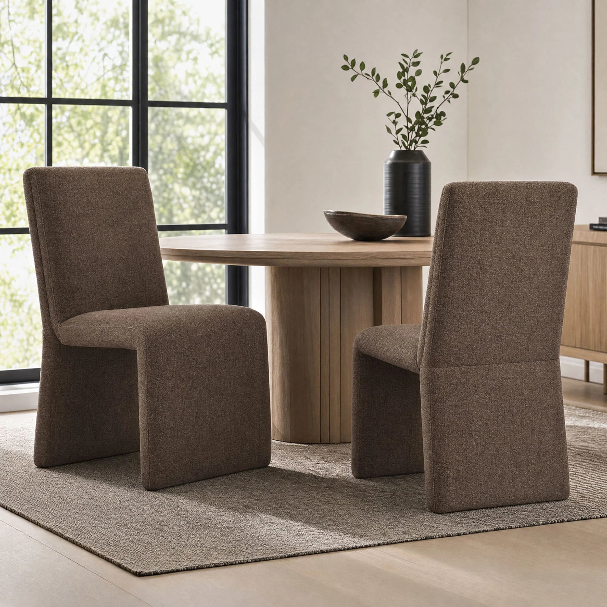 Emory Upholstered Fabric Dining Side Chair Set of 2