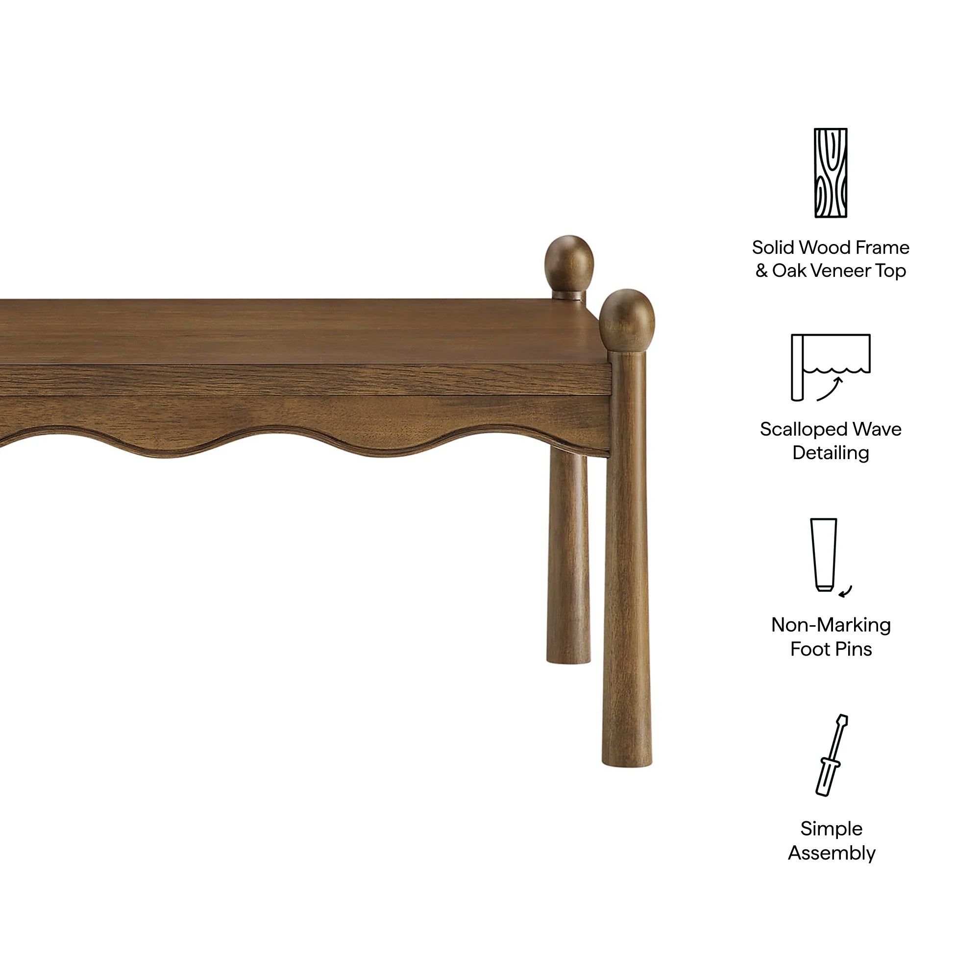 Darcy 46 Inch Wood Coffee Table