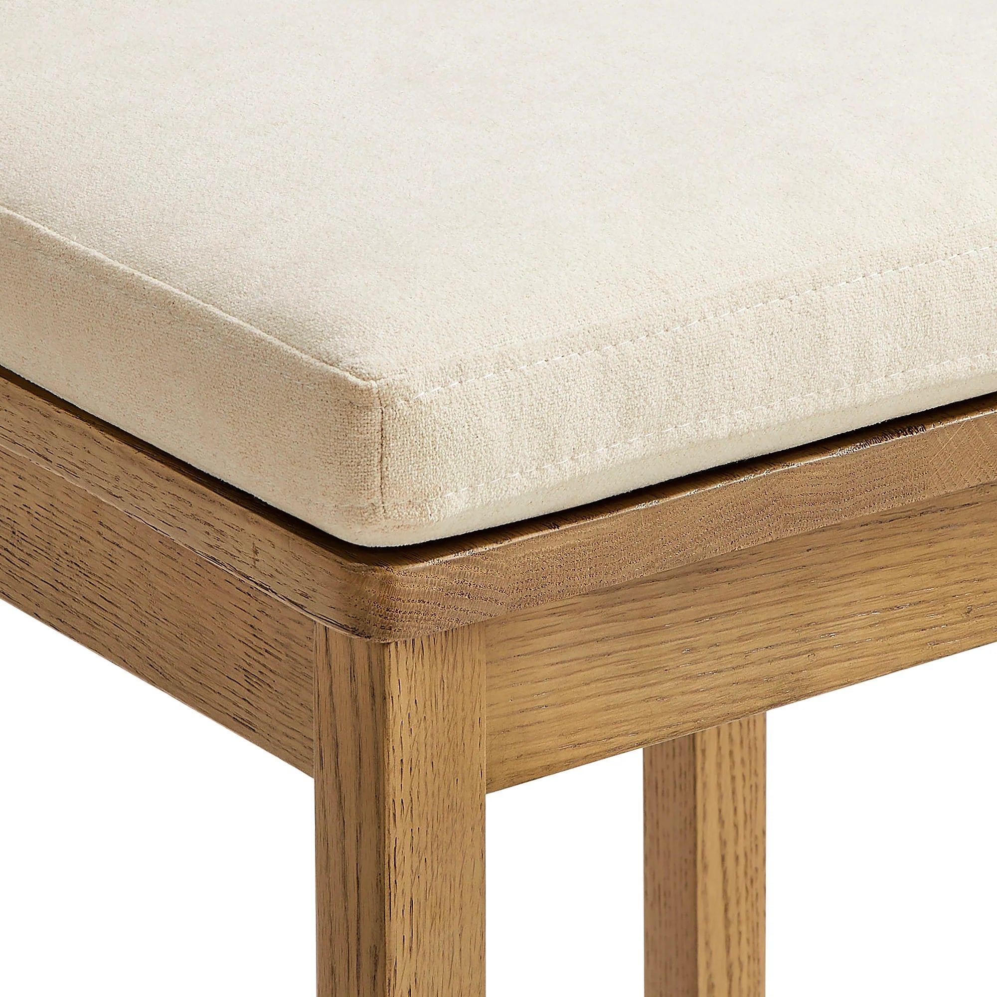 Jax Oak Wood Dining Chair With Wavy Razor Back and Cushion Set of 2