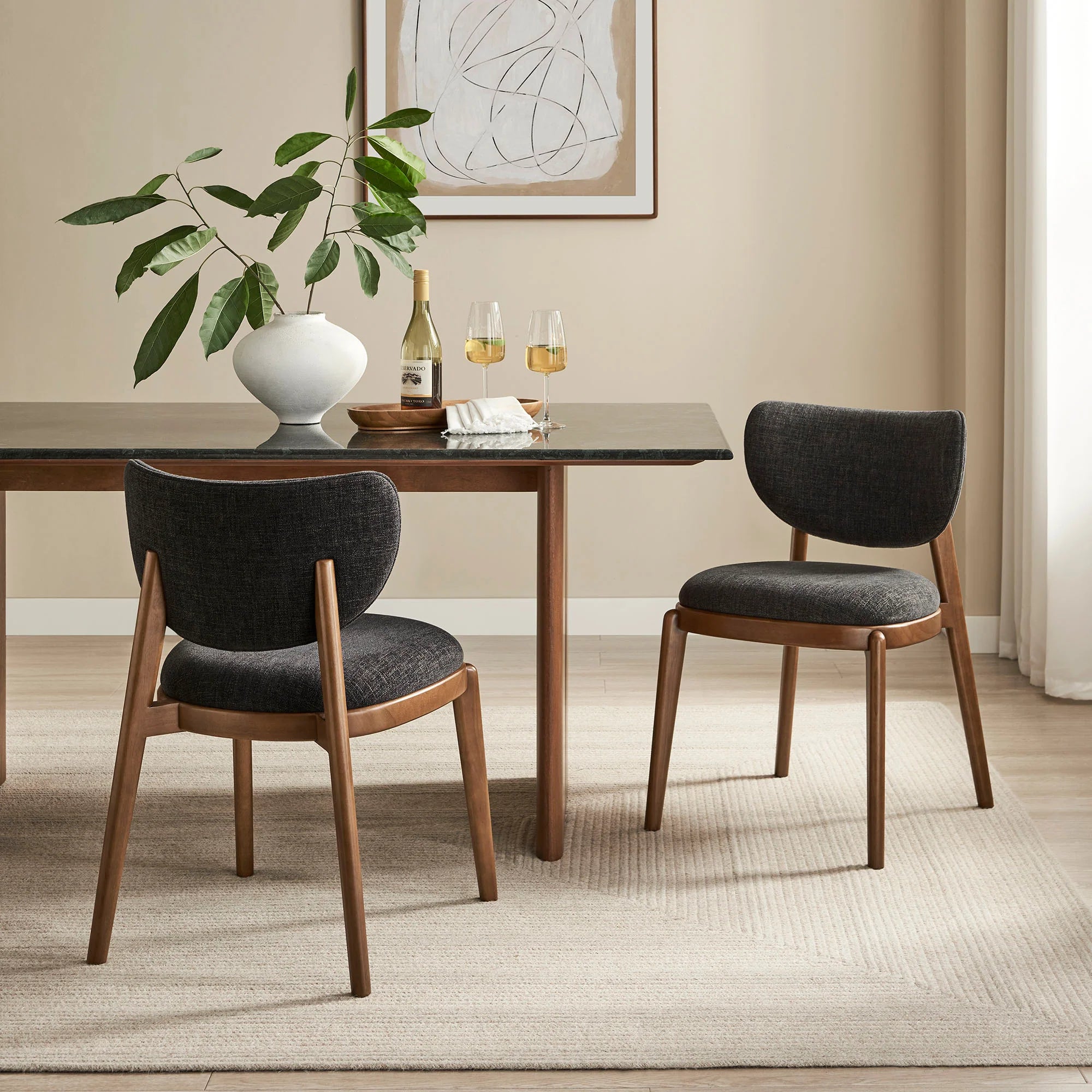 Fenwick Fabric Dining Chairs Set of 2