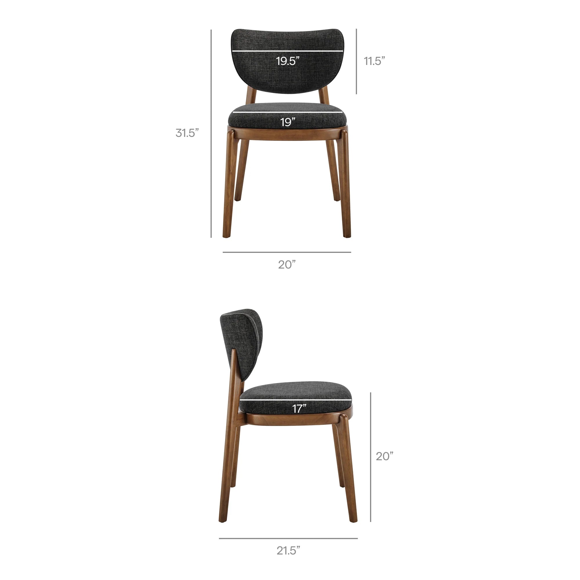 Fenwick Fabric Dining Chairs Set of 2