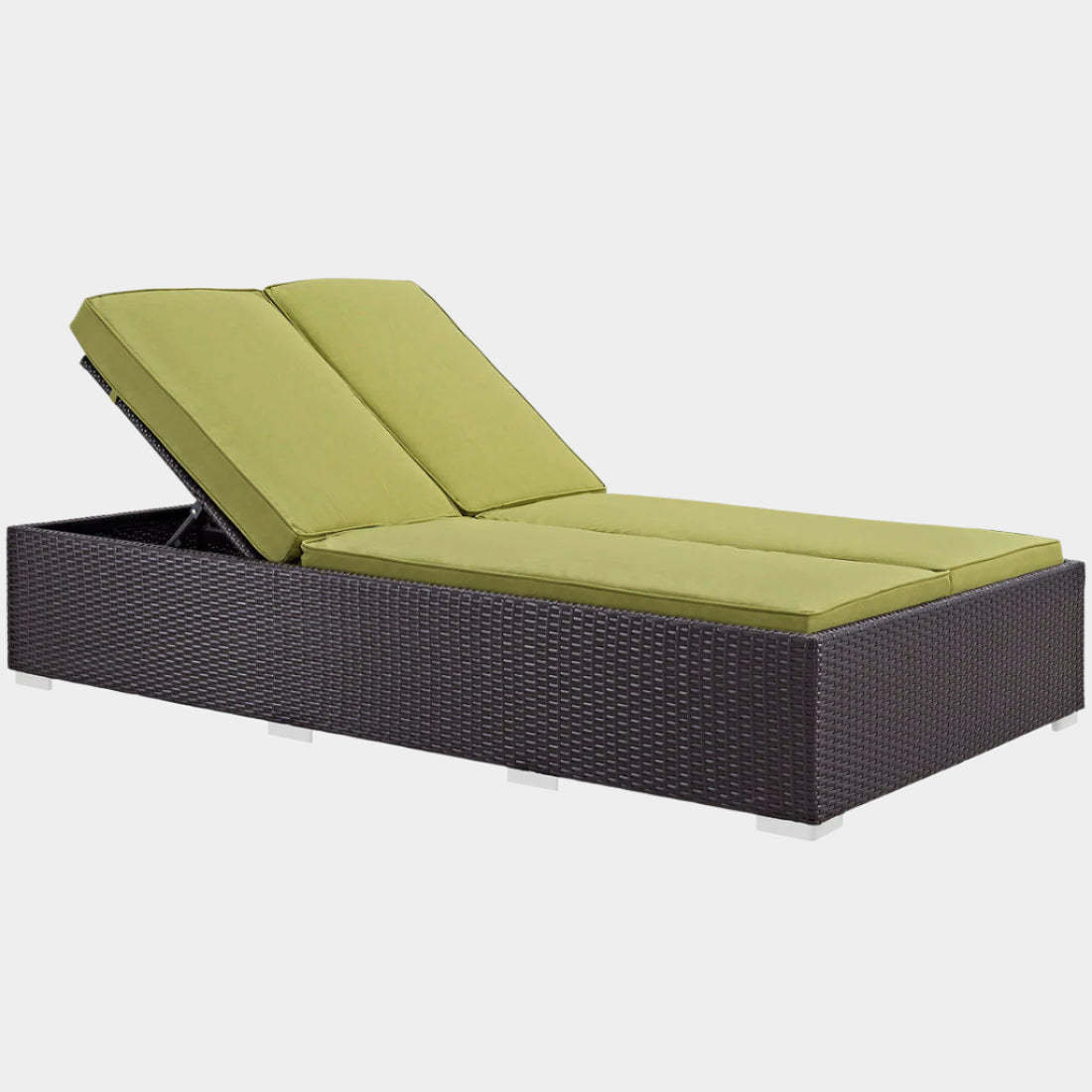 Evince Double Outdoor Patio Chaise in Espresso Peridot