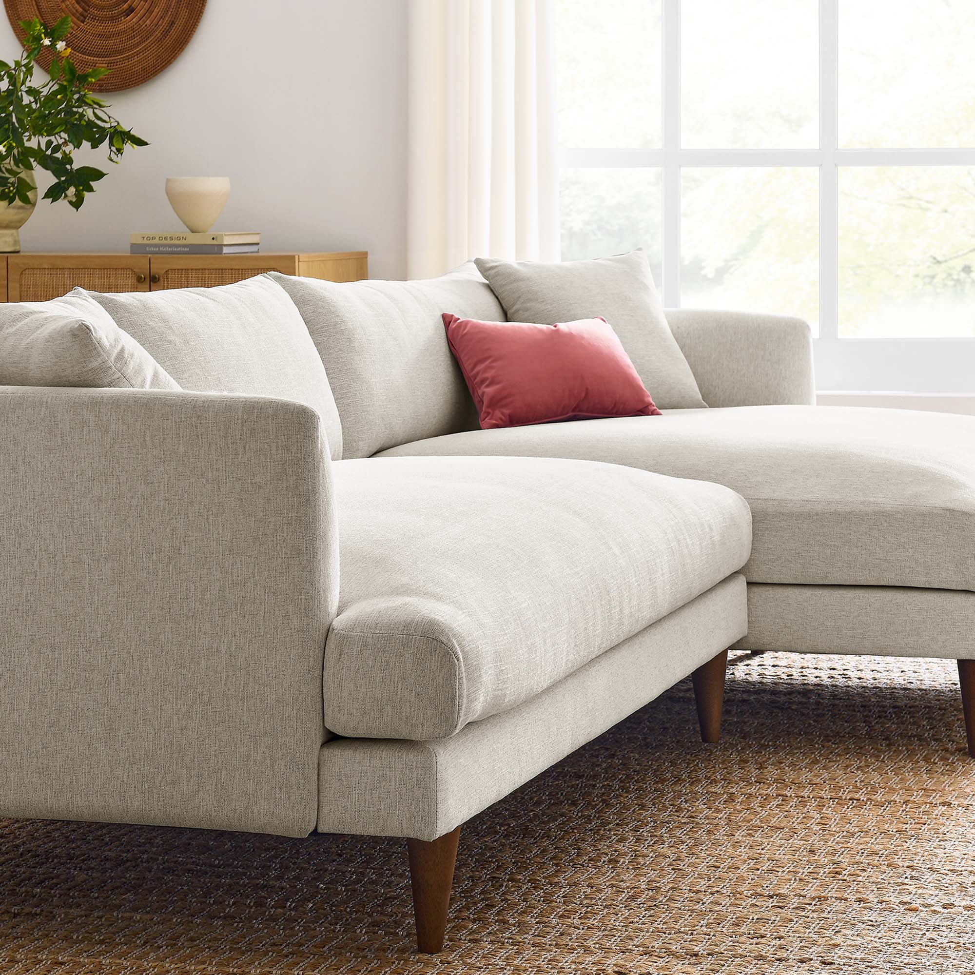 Zoya Right-Facing Down Filled Overstuffed Right Sectional Sofa