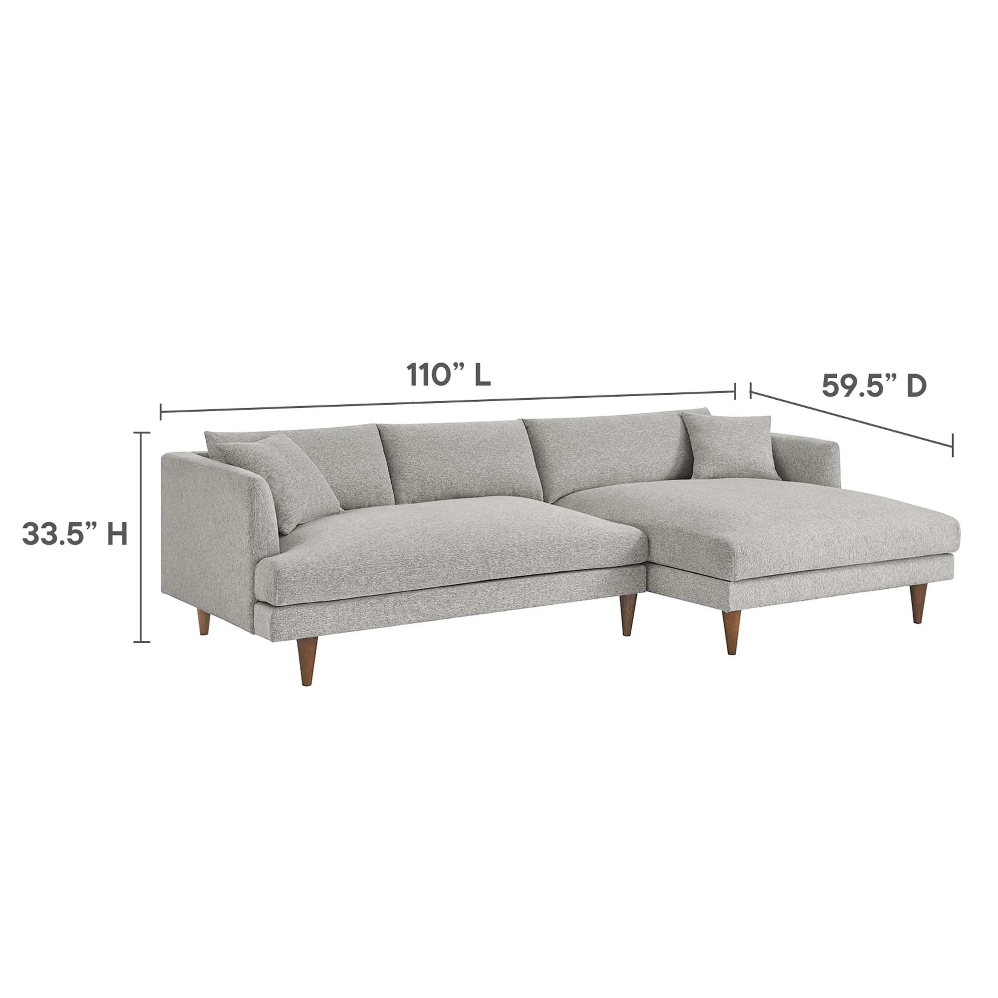 Zoya Right-Facing Down Filled Overstuffed Right Sectional Sofa