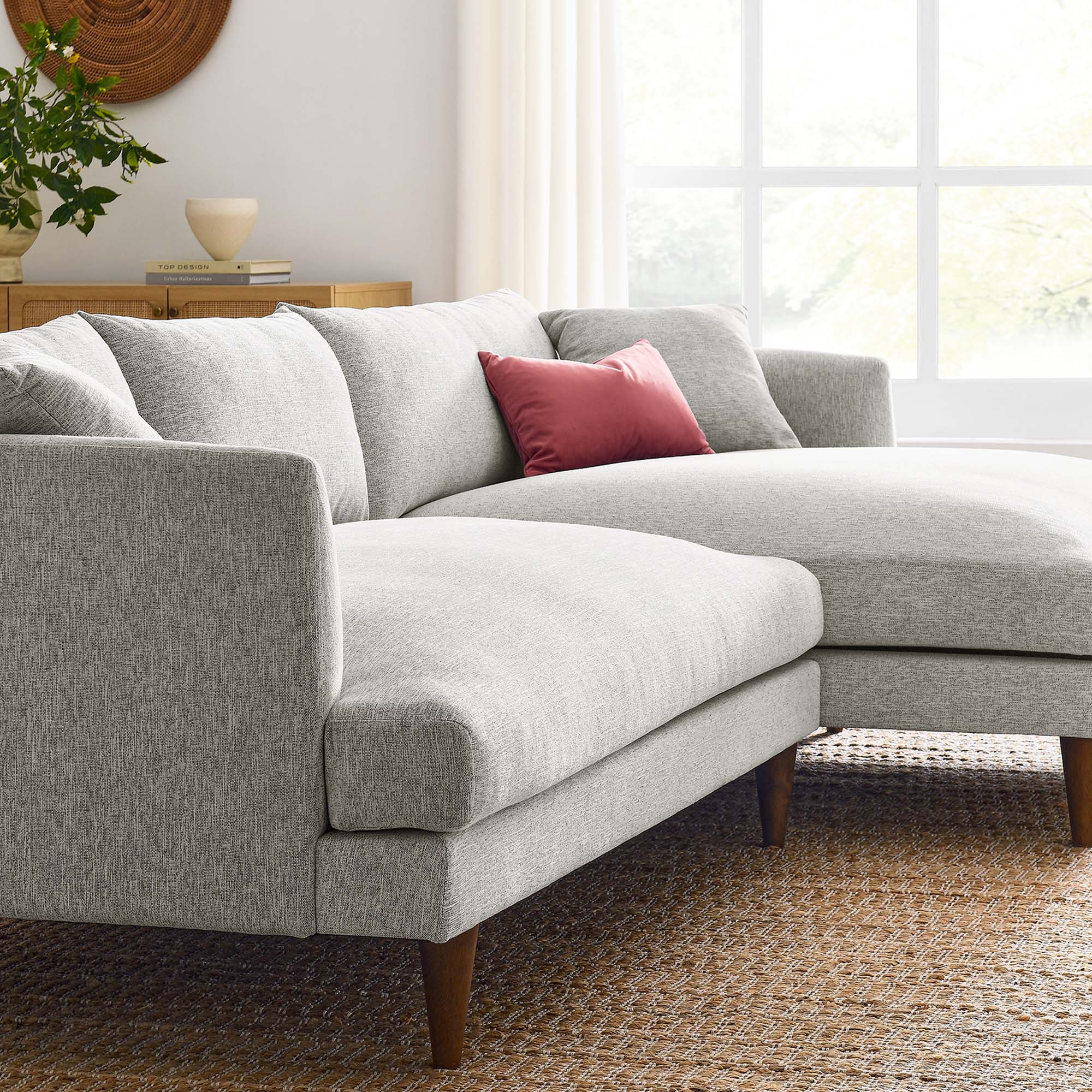 Zoya Right-Facing Down Filled Overstuffed Right Sectional Sofa