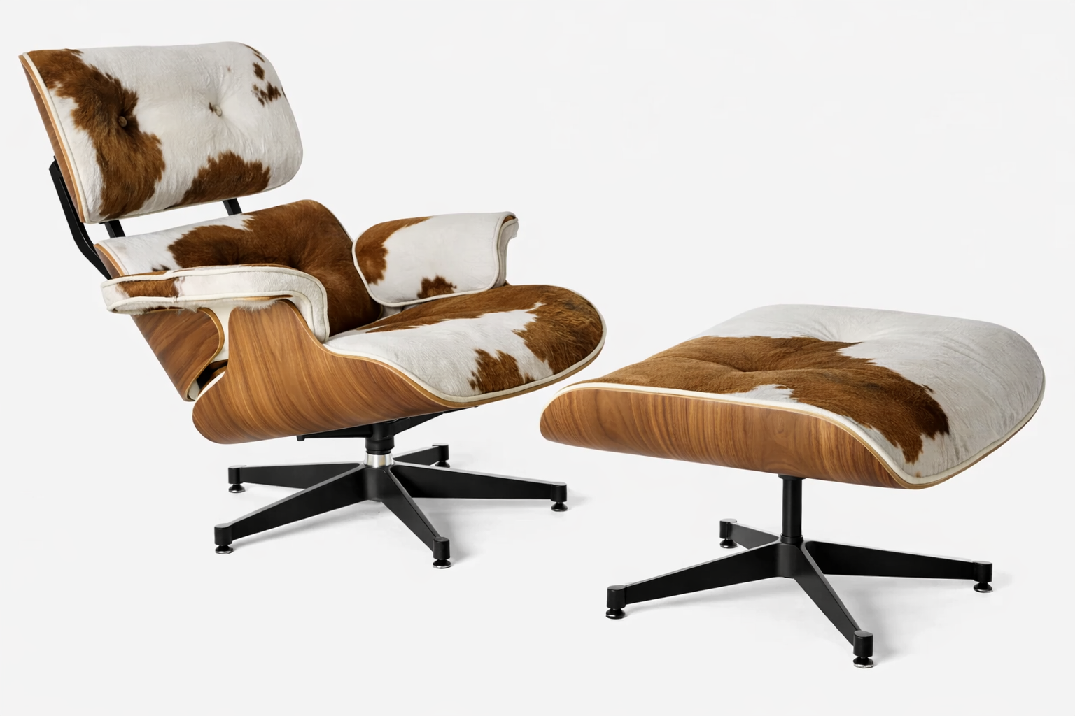 Eames Lounge Chair And Ottoman - Tall Version (Cow Hide)
