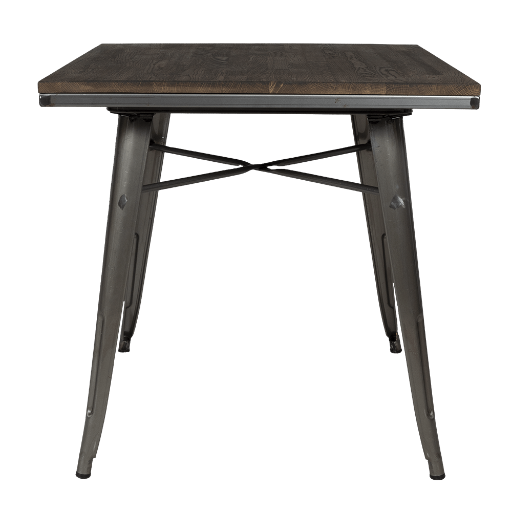 Tolix Dining Table - Wood Top
