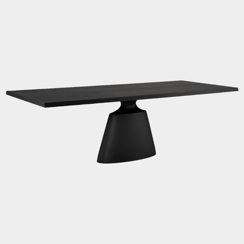 Table à manger rectangulaire Taji (plateau en placage d'onyx)