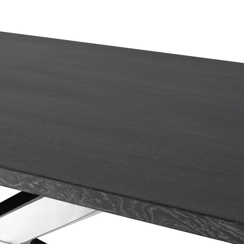 Table à manger Couture (plateau en chêne gris oxydé)
