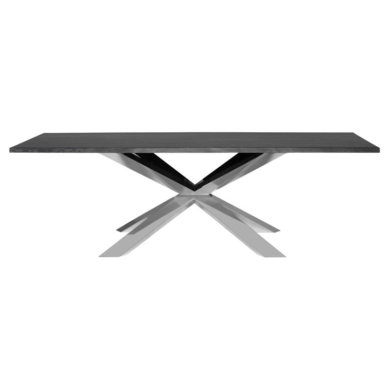 Table à manger Couture (plateau en chêne gris oxydé)