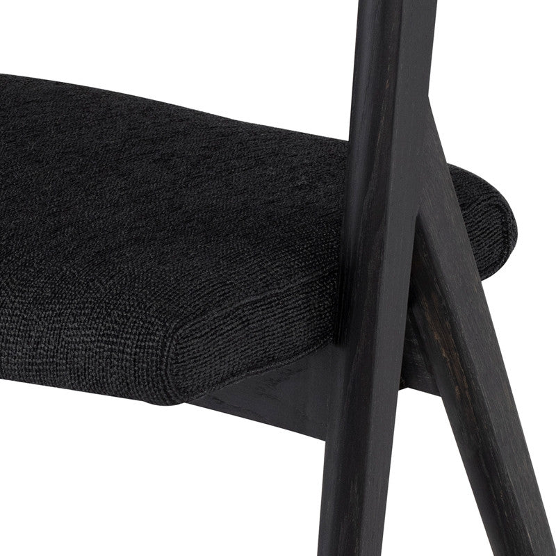 Anita Boucle Stool (Ebonized Oak Frame)