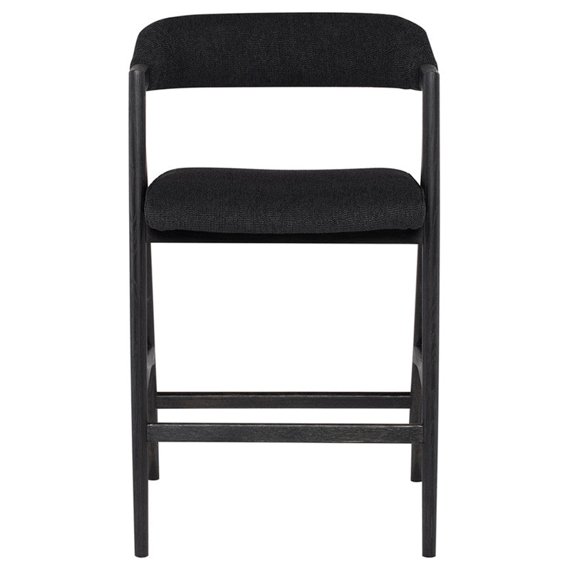 Anita Boucle Stool (Ebonized Oak Frame)