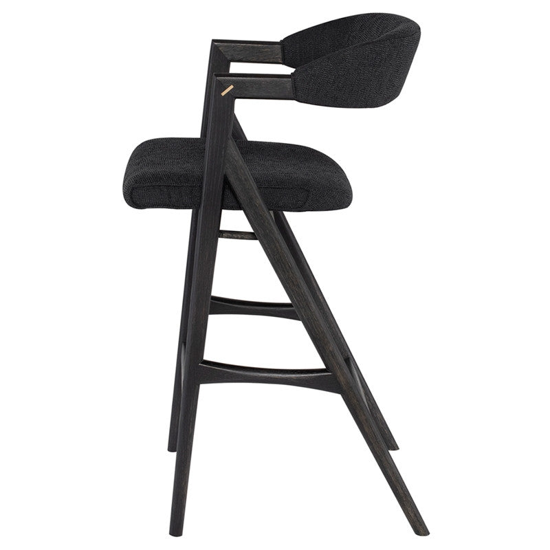 Anita Boucle Stool (Ebonized Oak Frame)