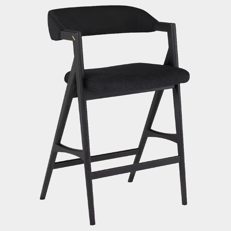 Anita Boucle Stool (Ebonized Oak Frame)