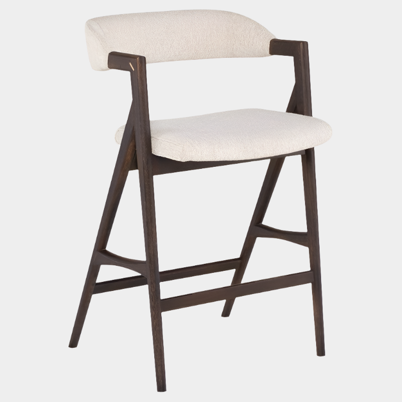 Anita Boucle Stool (Seared Oak Frame)