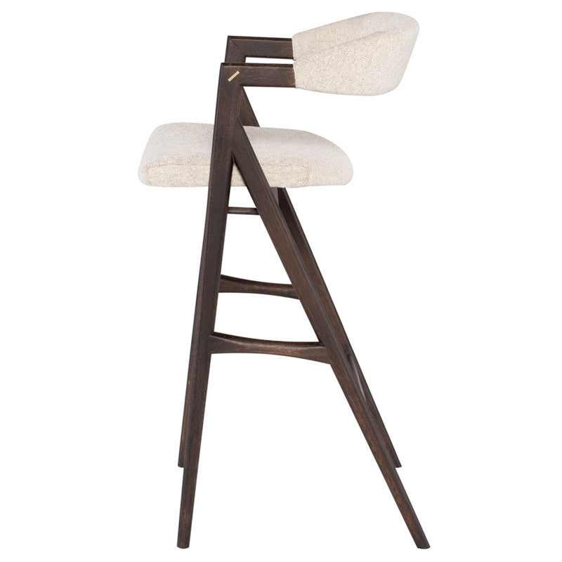 Anita Boucle Stool (Seared Oak Frame)