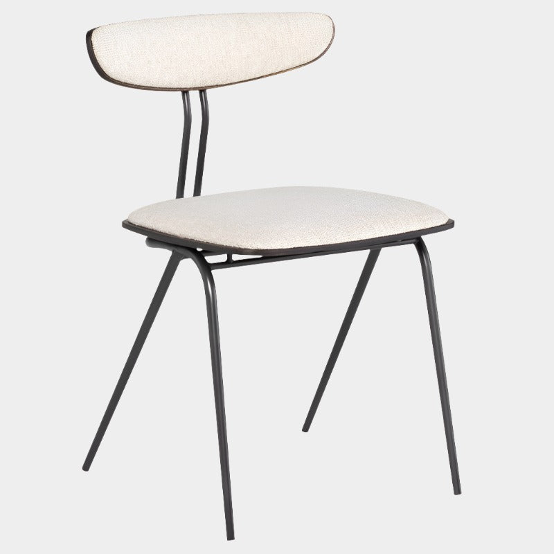 Giada Boucle Dining Chair (Seared Oak Black Steel Frame)