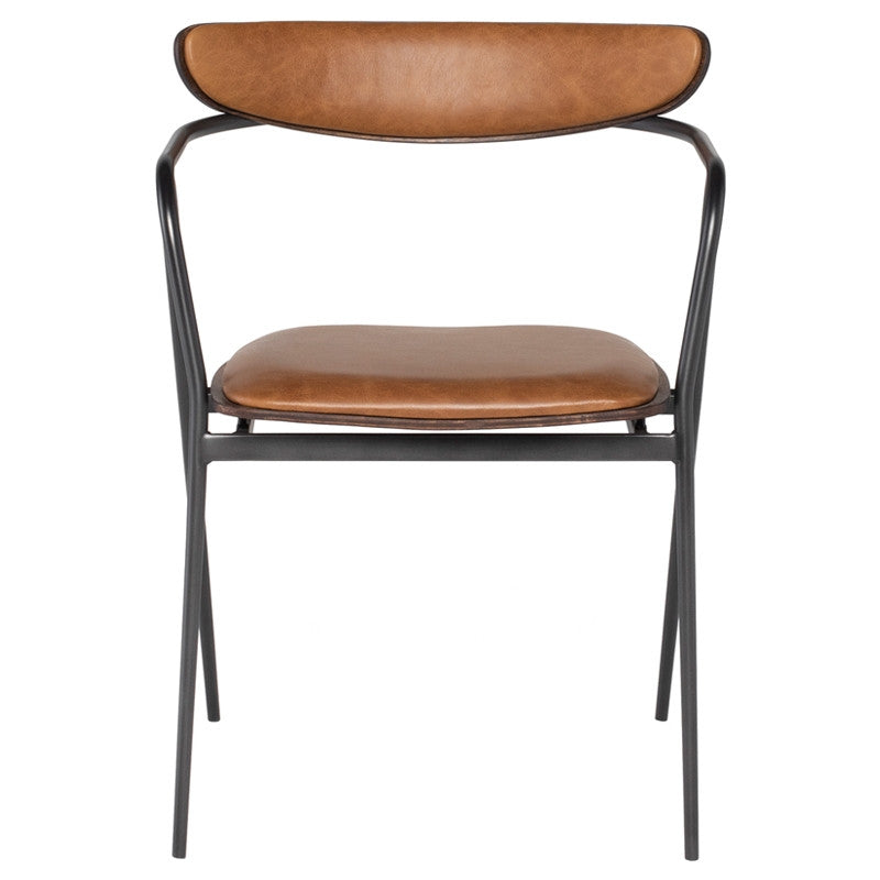Giada Dining ArmChair (Seared Oak Black Steel Frame)