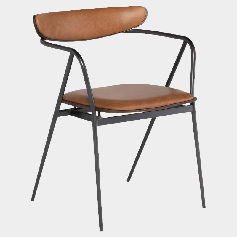 Giada Dining ArmChair (Seared Oak Black Steel Frame)