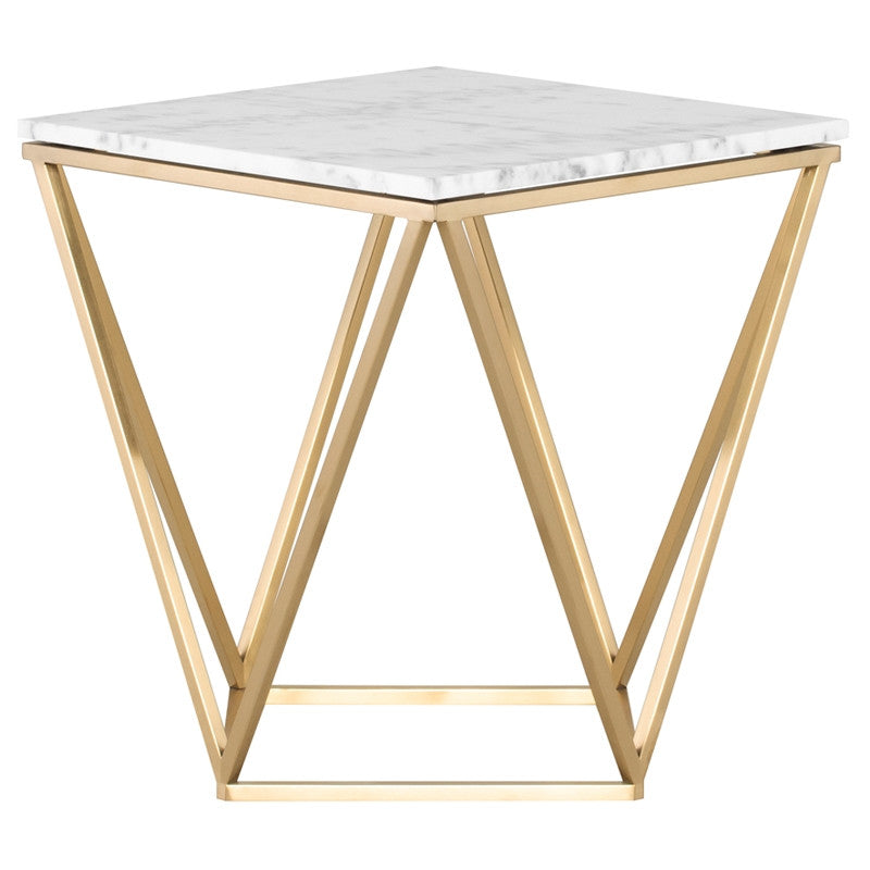 Table d'appoint Jasmine - Plateau blanc