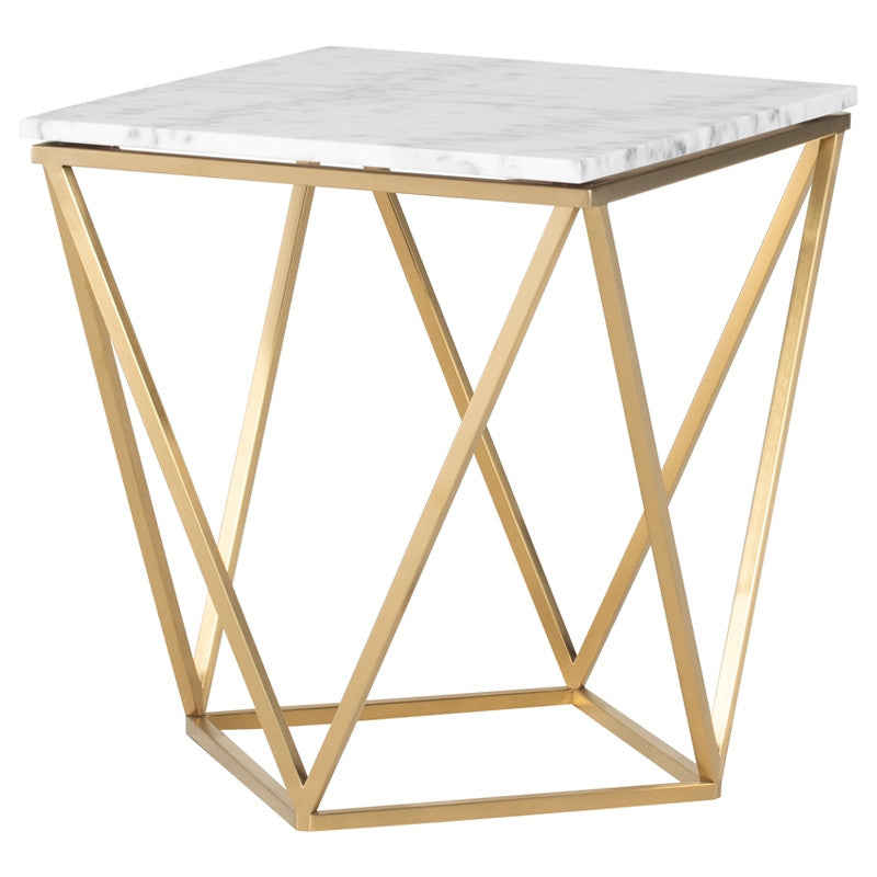 Table d'appoint Jasmine - Plateau blanc