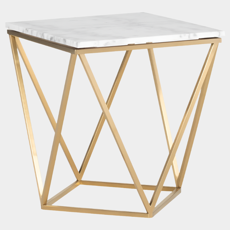 Table d'appoint Jasmine - Plateau blanc