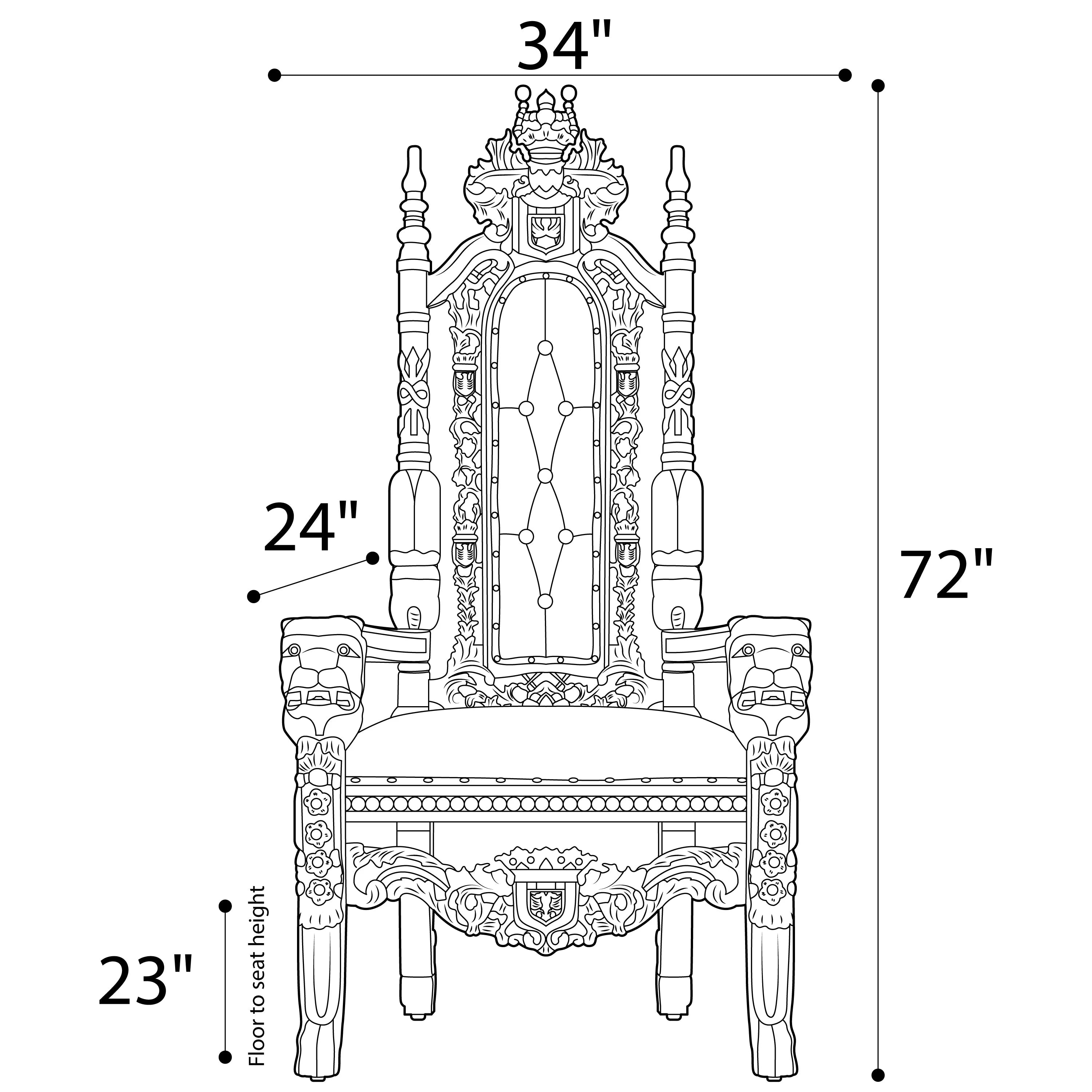 King David Lion Throne Chair - Velvet