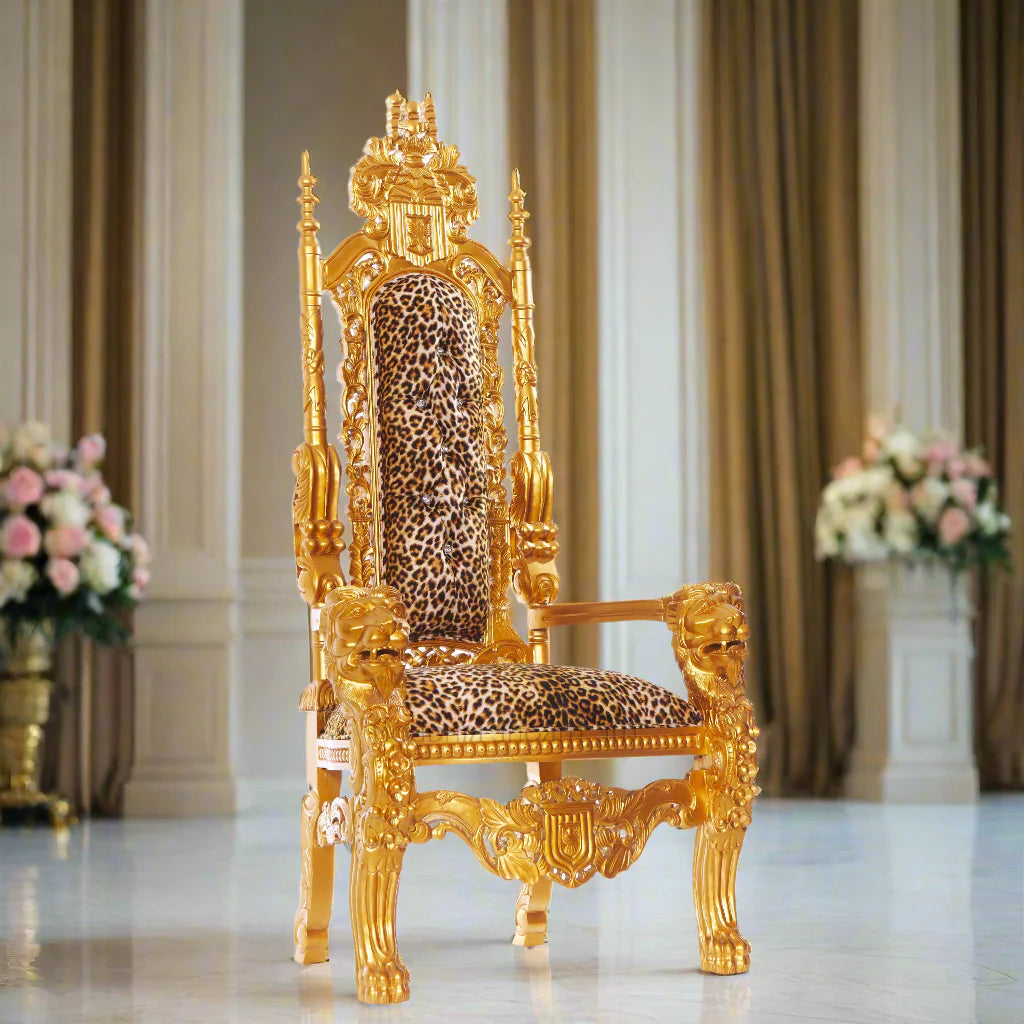 King David Lion Throne Chair - Velvet