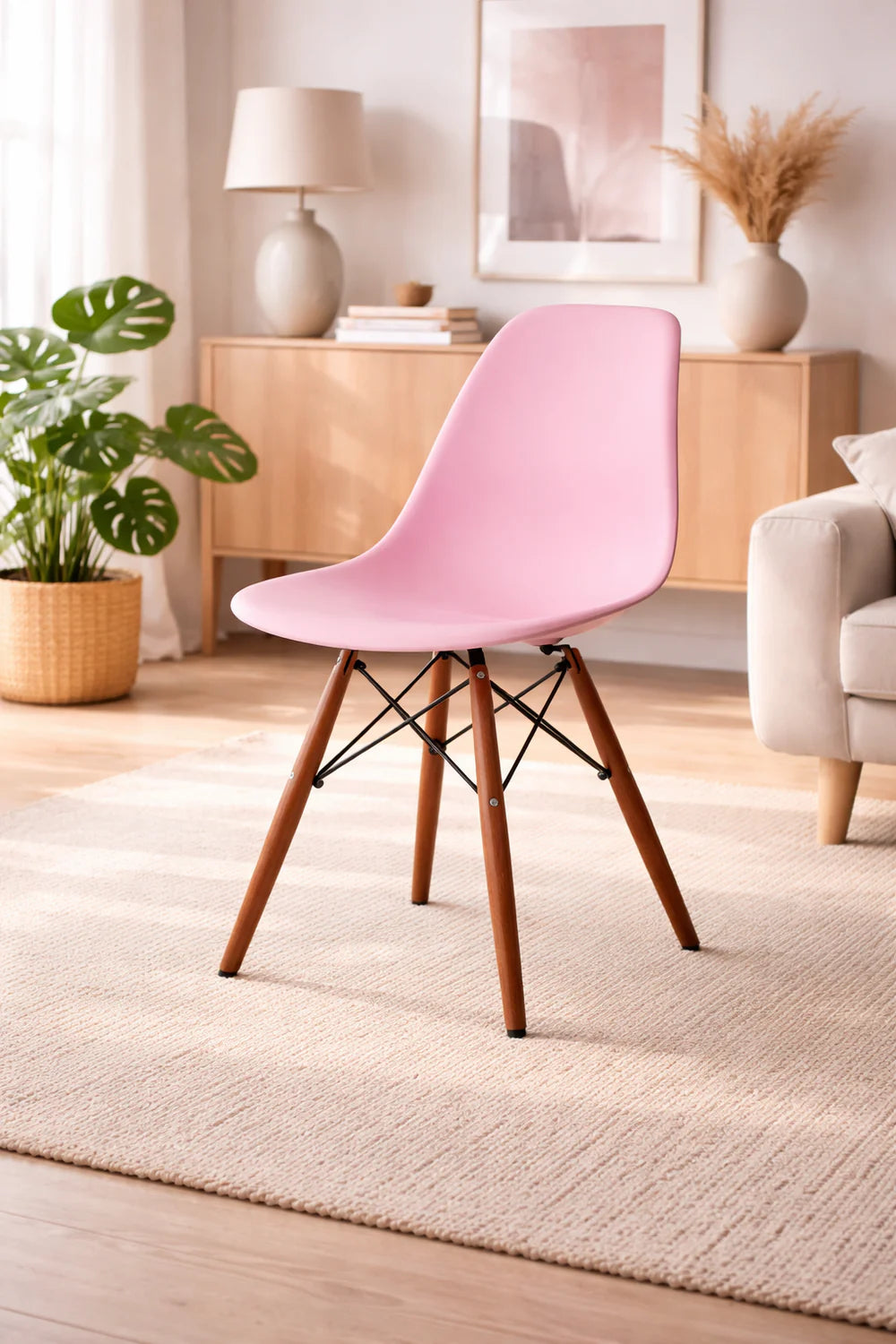 Eames Eiffel Molded Plastic Chair (Walnut Base)