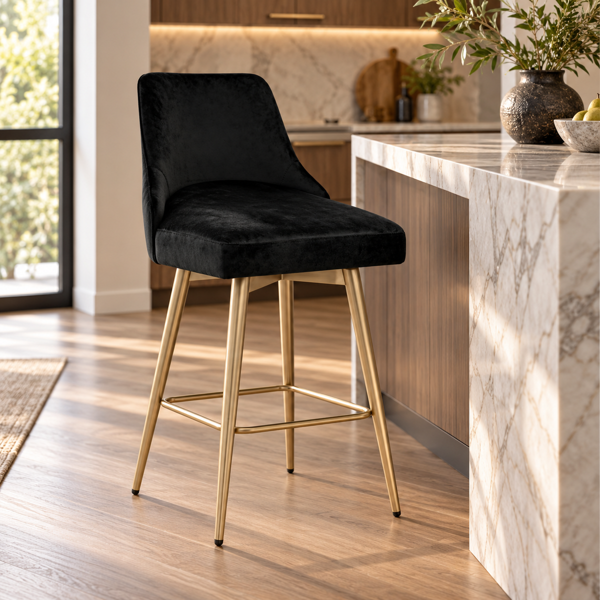 Mid-Century Swivel Counter Stool