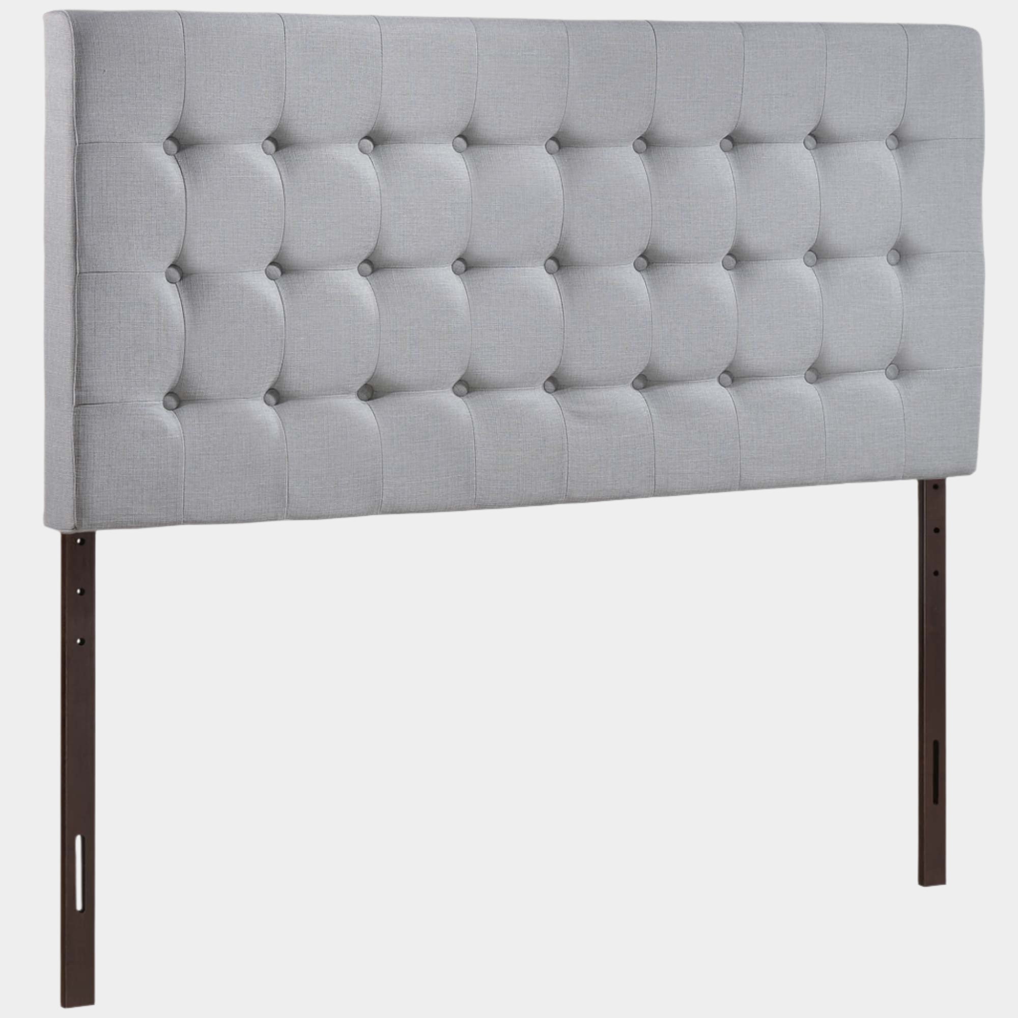 Tinble Upholstered Fabric Queen Headboard in Sky Gray