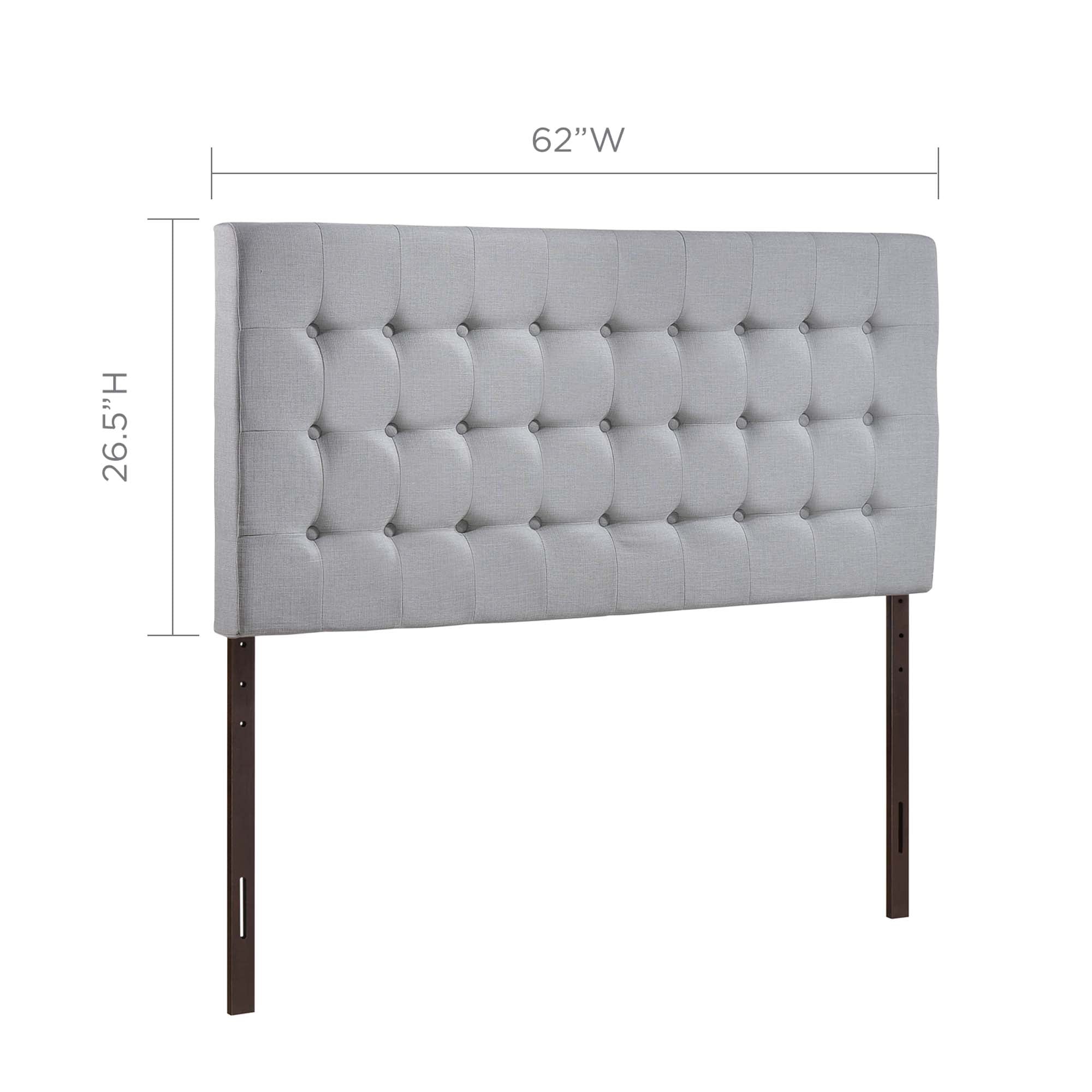 Tinble Upholstered Fabric Queen Headboard in Sky Gray