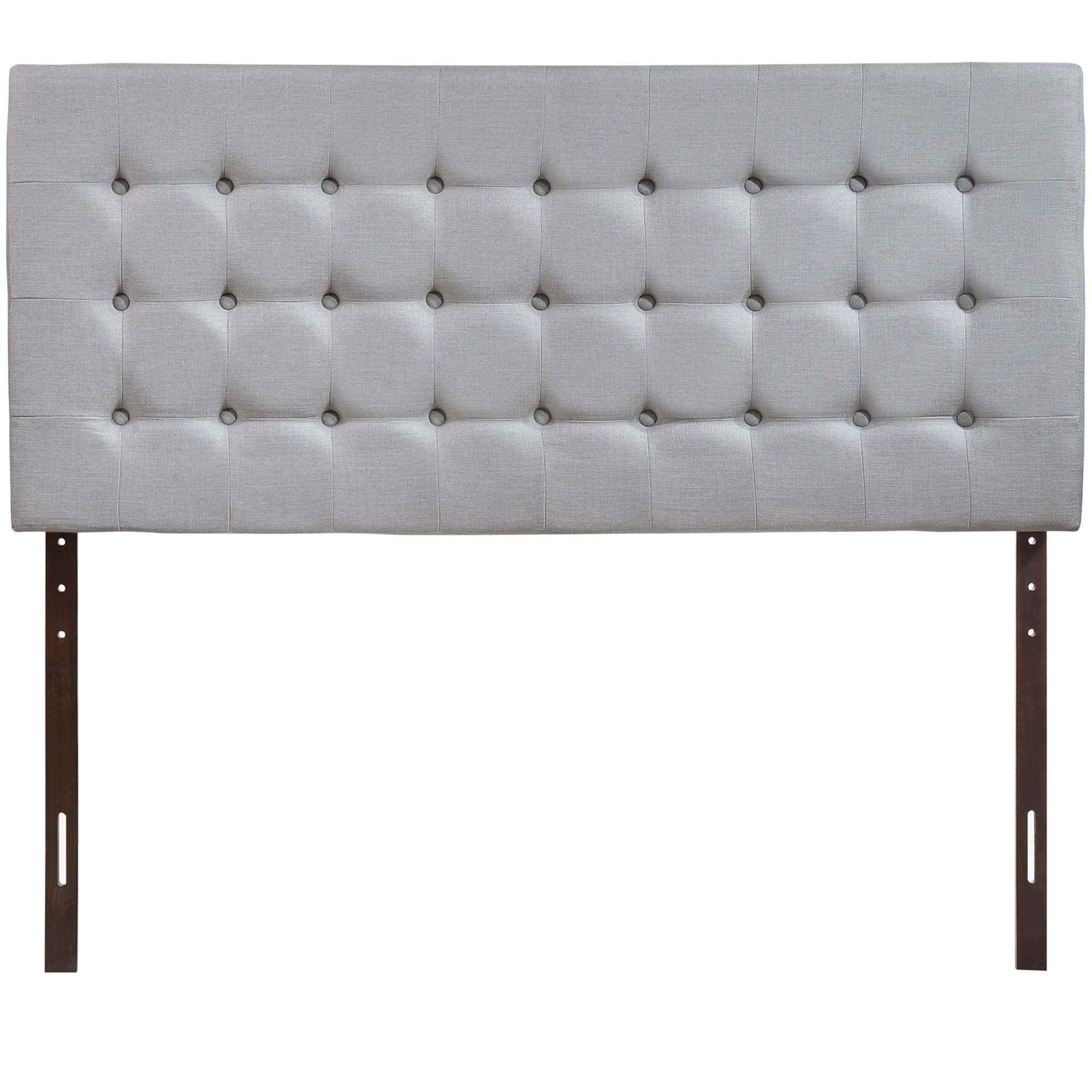 Tinble Upholstered Fabric Queen Headboard in Sky Gray