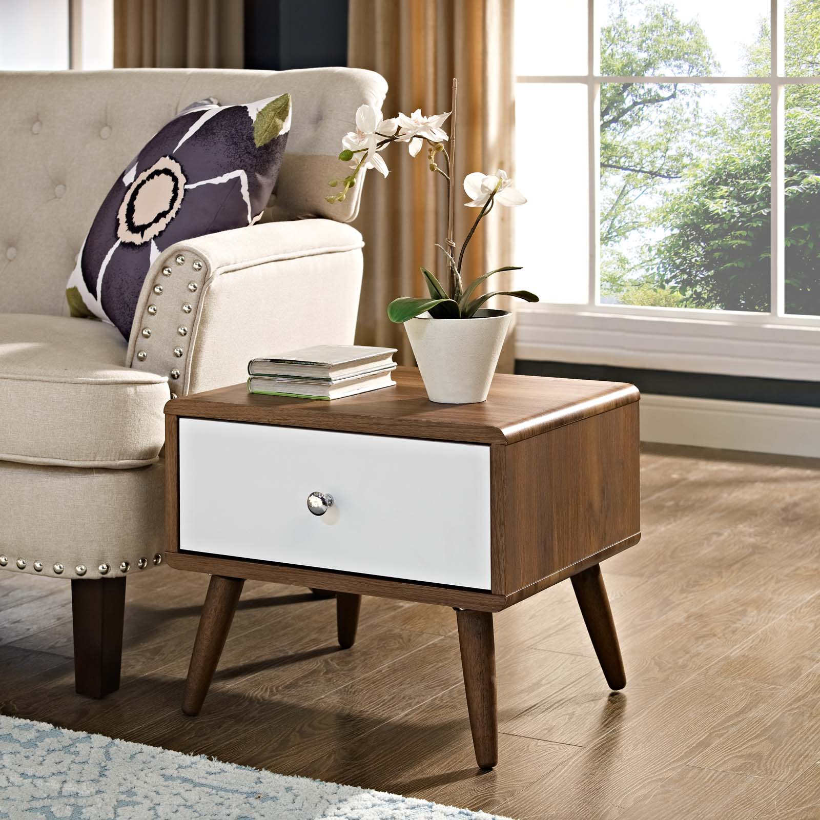 Transmit Nightstand in Walnut White