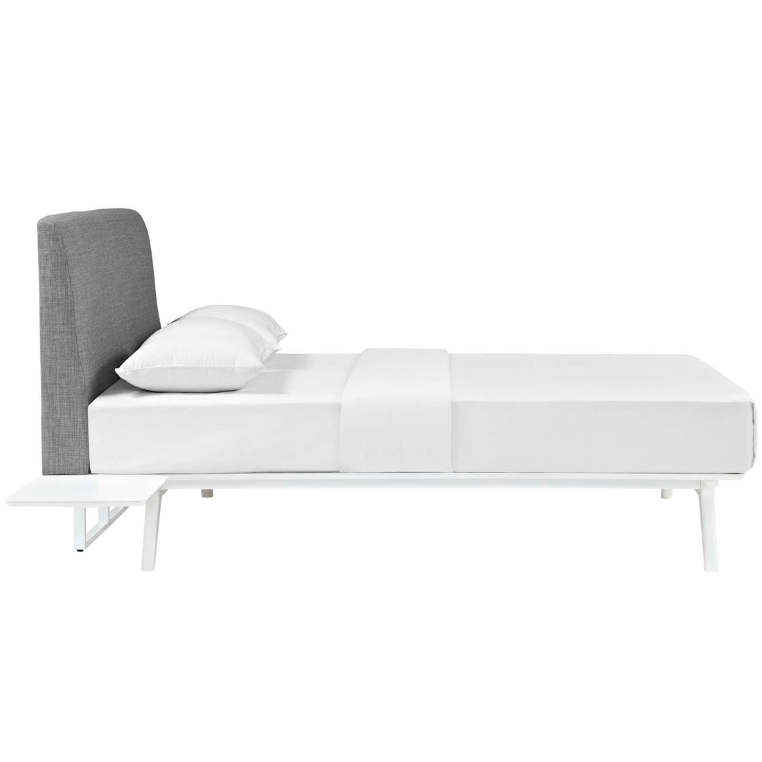 Tracy 3 Piece Full Bedroom Set in White Gray